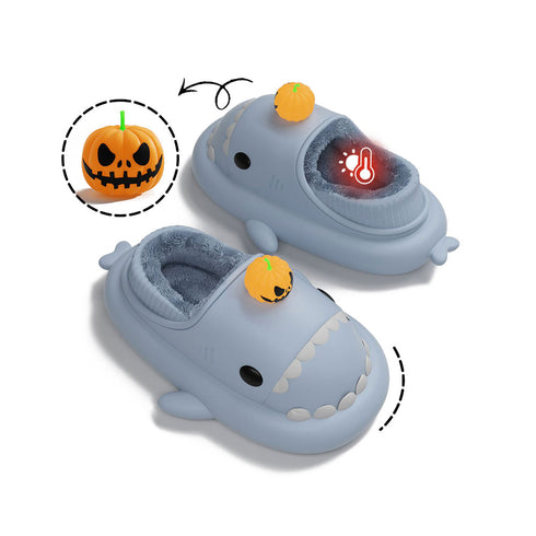 Sharkicks Basic - Hiver, Chaussons Requins Citrouille, Talon Couvert